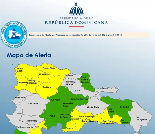 Coe mantiene en alerta a 22 demarcaciones por incidencia de vaguada