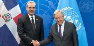 Abinader se reúne con el secretario general de la ONU en el Palacio Nacional